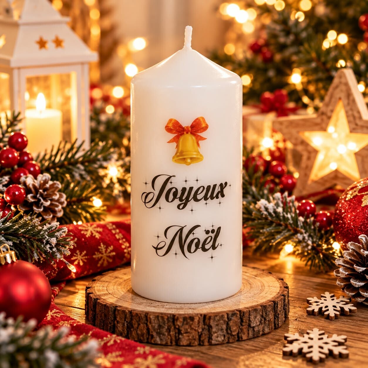 Bougie personnalisée - Noël - Modèle cloche