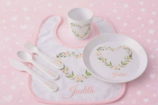 Kit repas personnalisé - Modèle cœur fleural