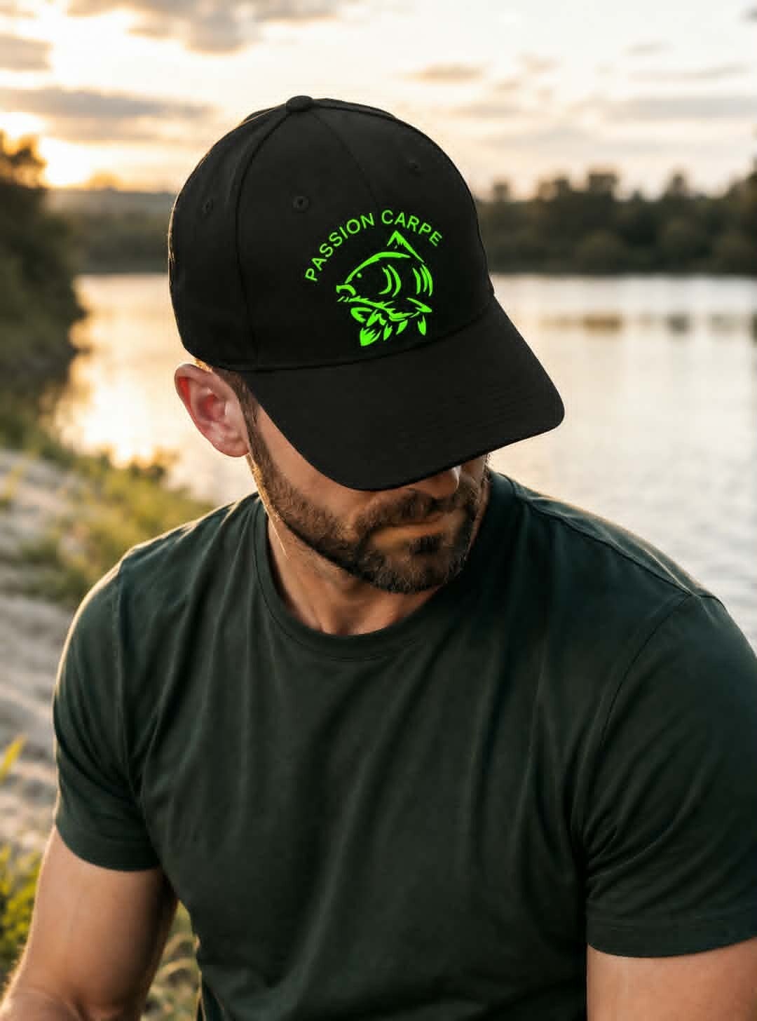 Casquette adulte couleur personnalisée - Thème pêche - Modèle carpe