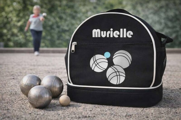 Sacoche de pétanque personnalisée - Modèle triplette boules avec cochonnet