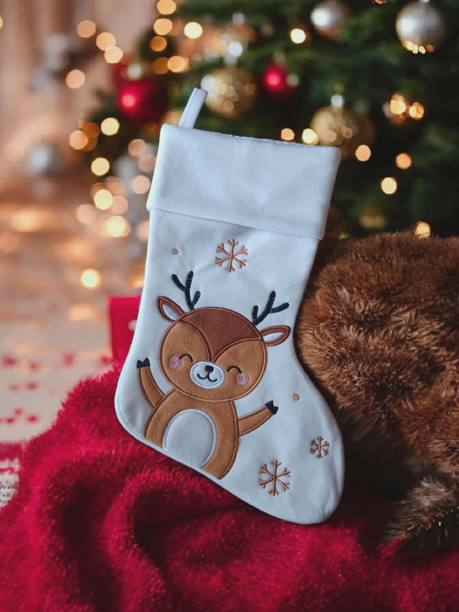 Botte/Chaussette de Noël personnalisée - Modèle rennes