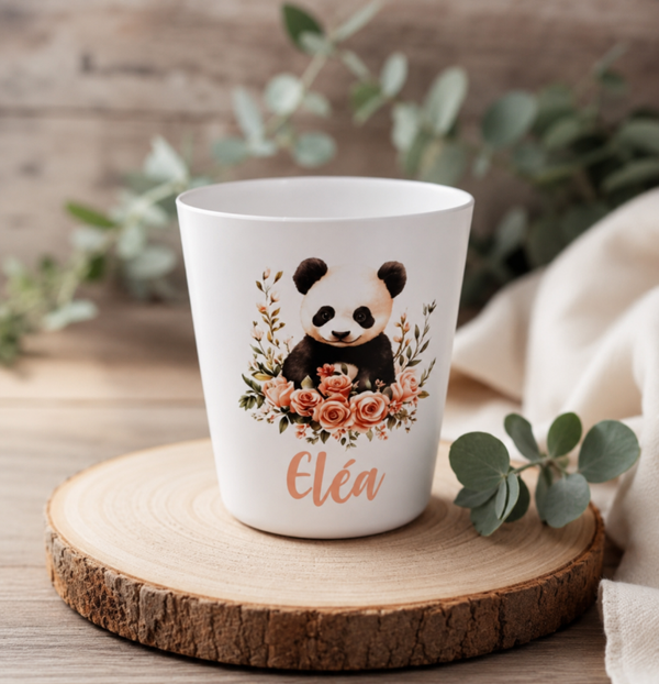 Gobelet polymère personnalisé - Modèle panda fleural