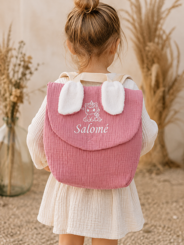 Sac à dos lapin personnalisé - Modèle licorne 2