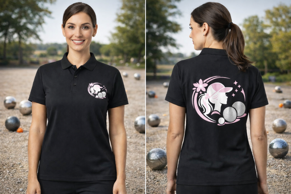 Polo femme couleur flocage - Modèle logo femme pétanque