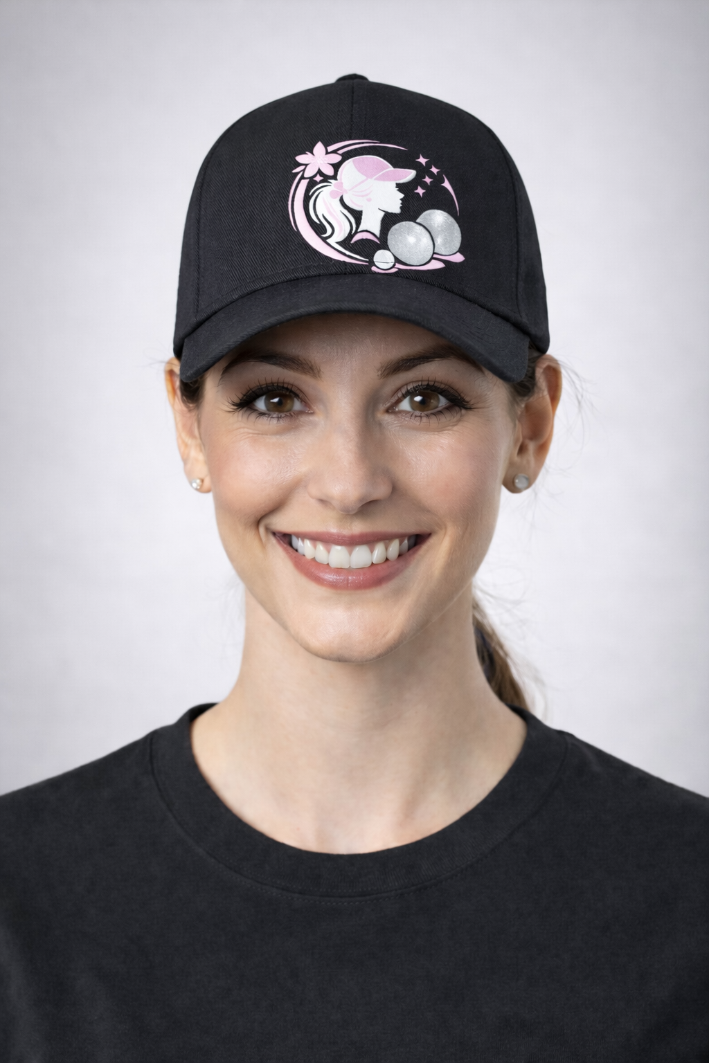 Casquette couleur adulte personnalisée - Modèle logo femme pétanque