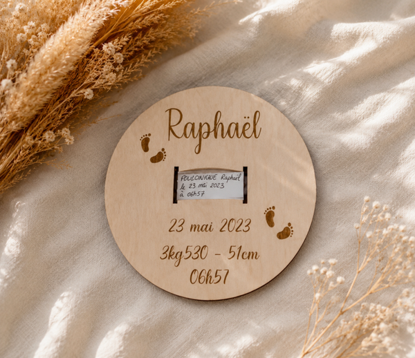 Support bracelet de naissance personnalisé - Modèle classique