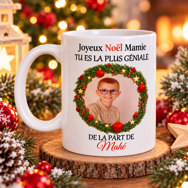 Mug personnalisé Noël avec photo – Cadeau de Noël