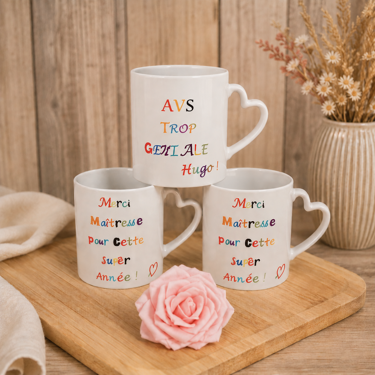 Mug personnalisé - Modèle texte multicolore