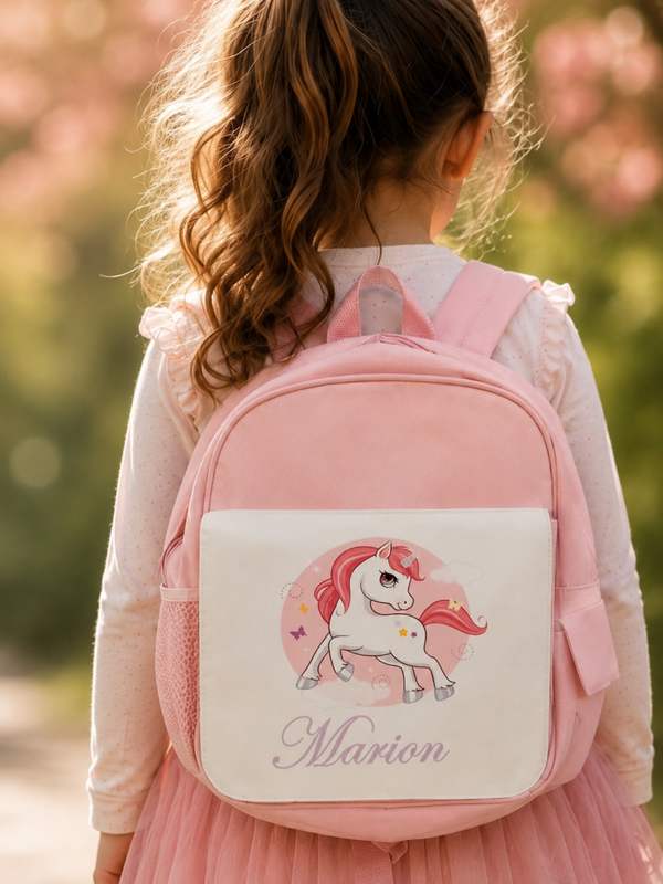 Cartable maternelle/crèche/nounou personnalisé - Modéle licorne