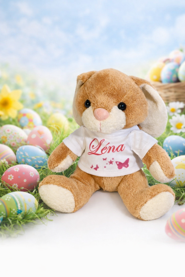 Peluche avec t-shirt personnalisé - Modèle lapin