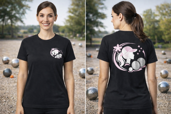 T-shirt femme personnalisé - Modèle logo femme pétanque