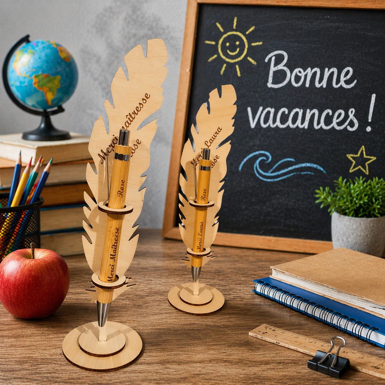 Porte stylo en bois personnalisée - Modèle 100% personnalisable selon vos souhaits