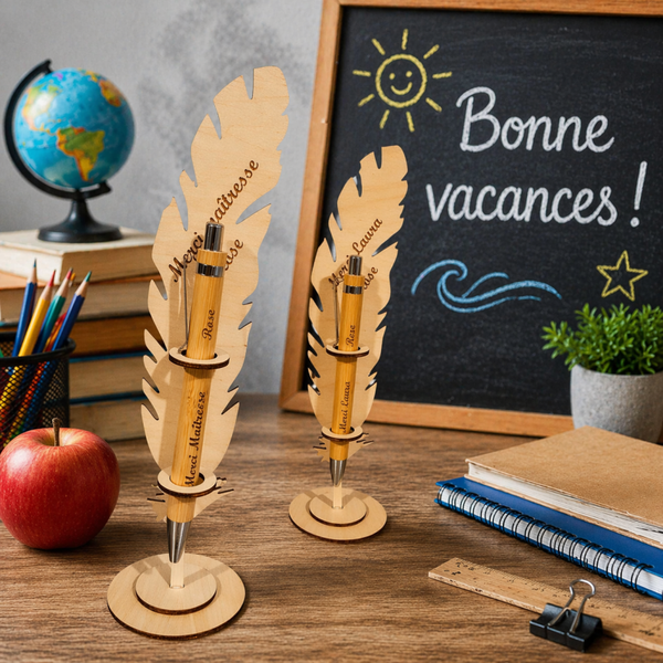 Porte stylo en bois personnalisée - Modèle 100% personnalisable selon vos souhaits
