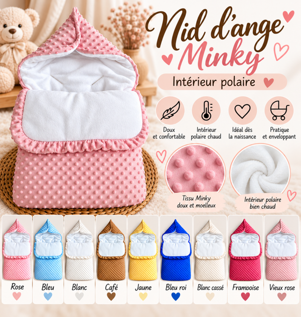 Nid d'ange en minky personnalisé - Modèle 100% personnalisable selon vos souhaits