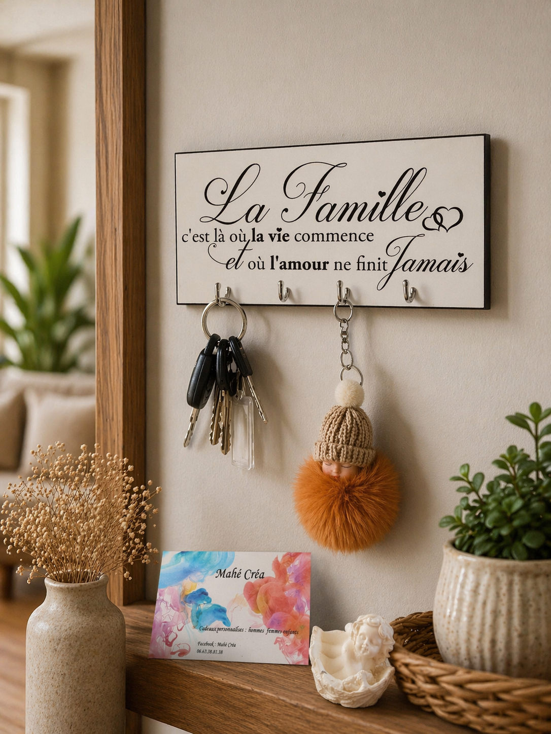 Accroche clef personnalisé - Modèle texte