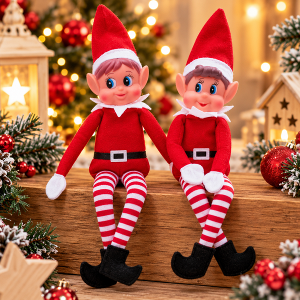 Lutins farceurs de Noël – Décoration festive rouge et blanc