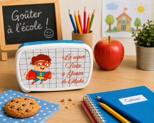 Boîte à repas/gouter personnalisée - Modèle super-héros