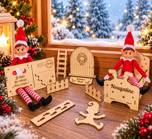 Kit complet lutin farceur en bois – Accessoires et décorations de Noël