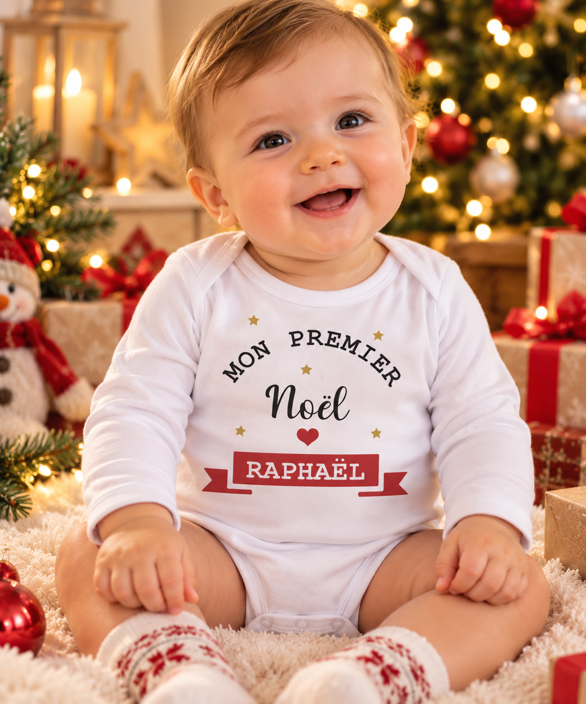 Body bébé personnalisé Mon 1er Noël – Cadeau de Noël