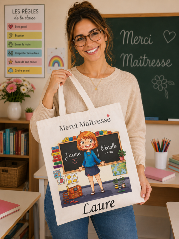 Tote bag personnalisé - Modèle maîtresse 2