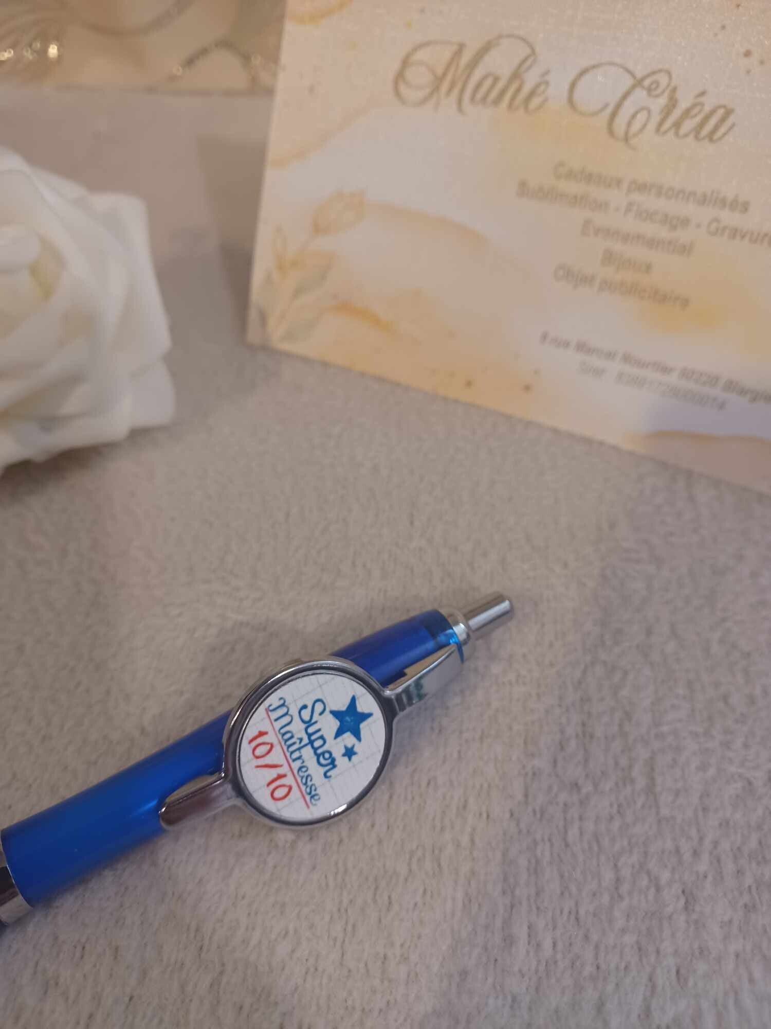 Stylo personnalisé - Modèle "Super Maîtresse 10/10"