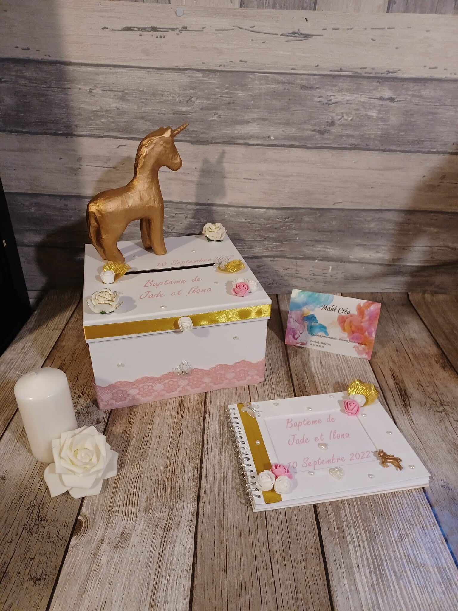 Thème licorne - Blanc/Doré/Rose