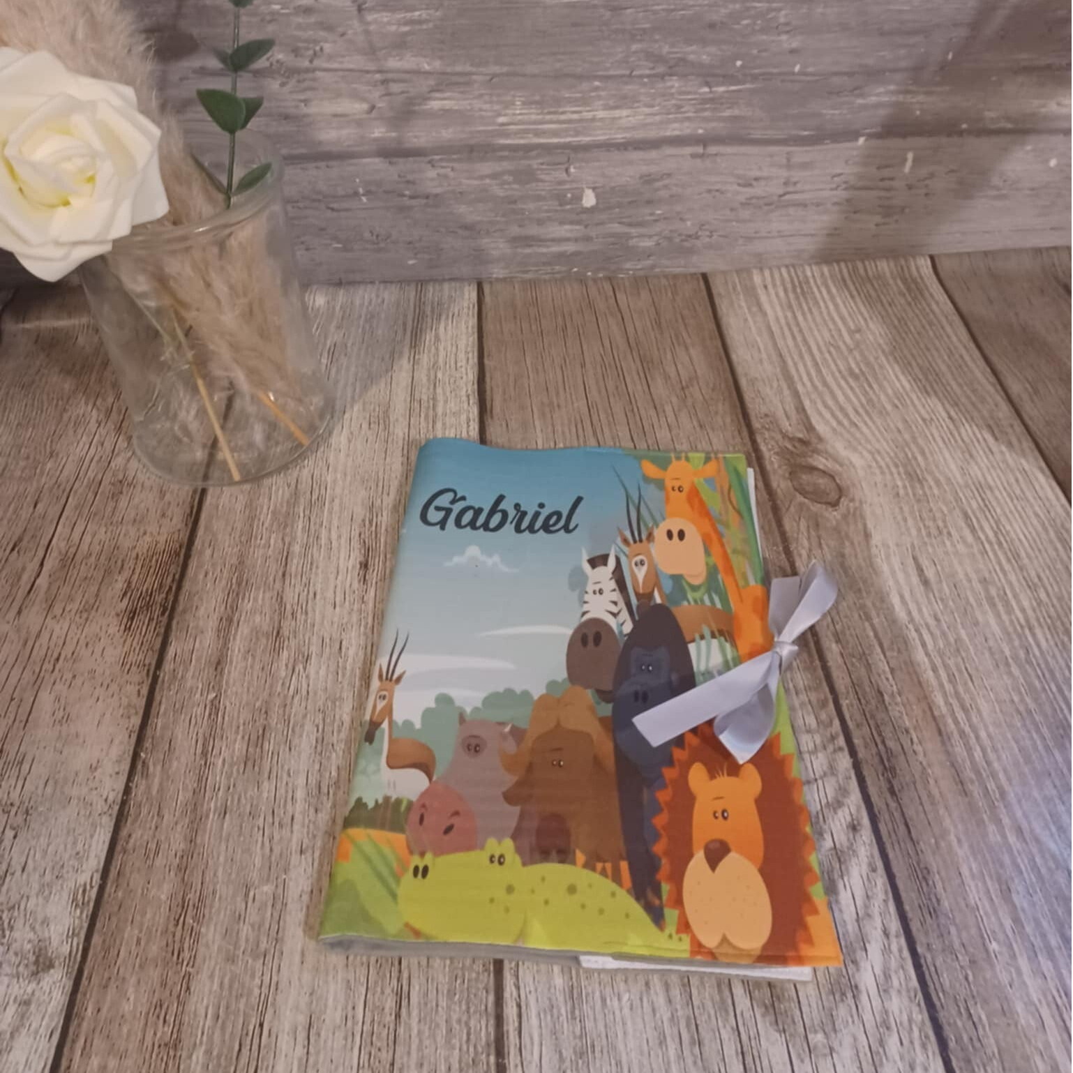Protège carnet de santé personnalisé - Modèle animaux de la jungle