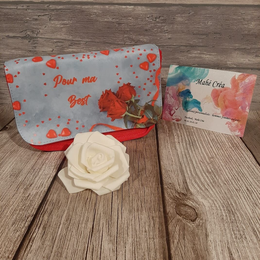 Trousse à crayons personnalisée - Modèle roses