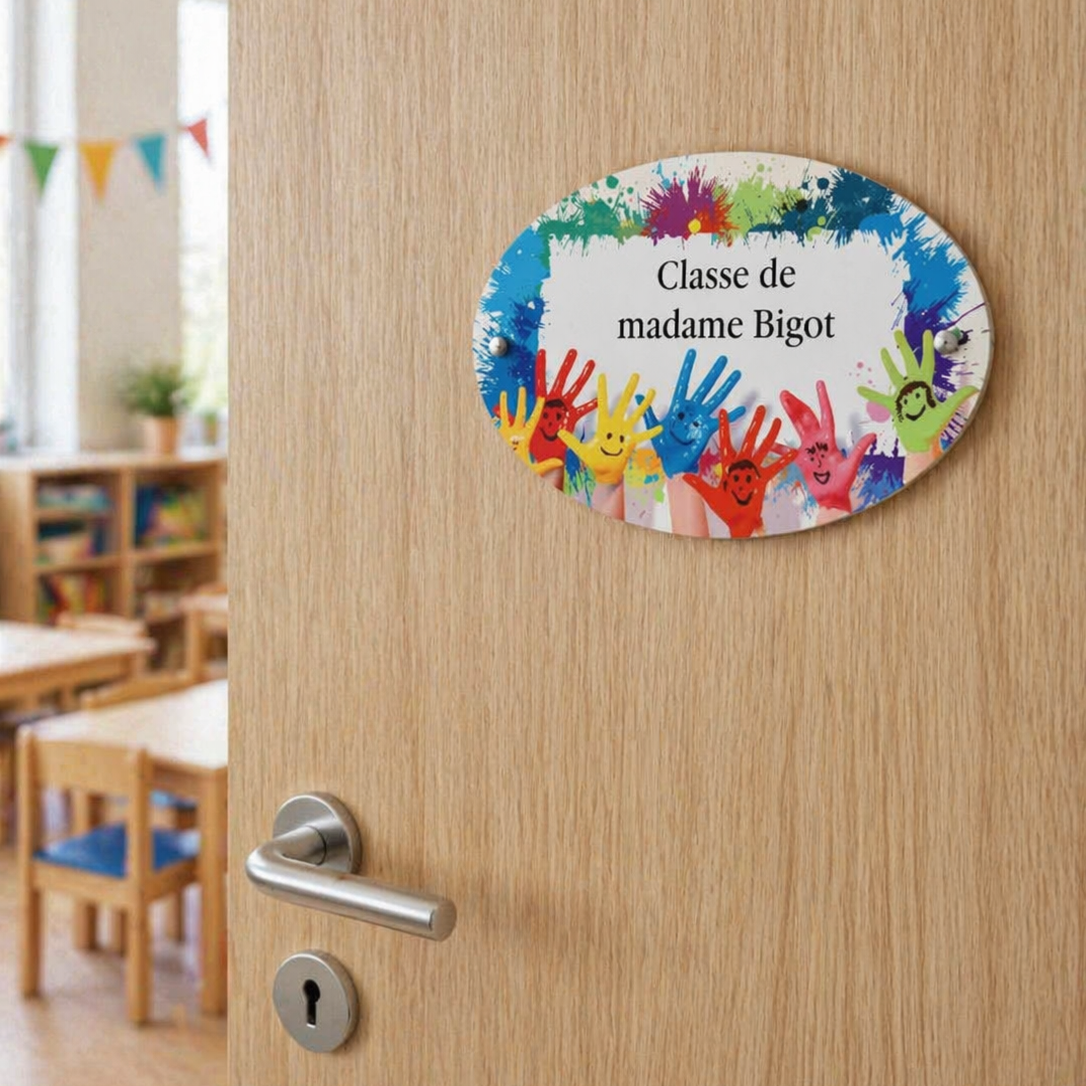 Plaque de porte personnalisée - Modèle mains