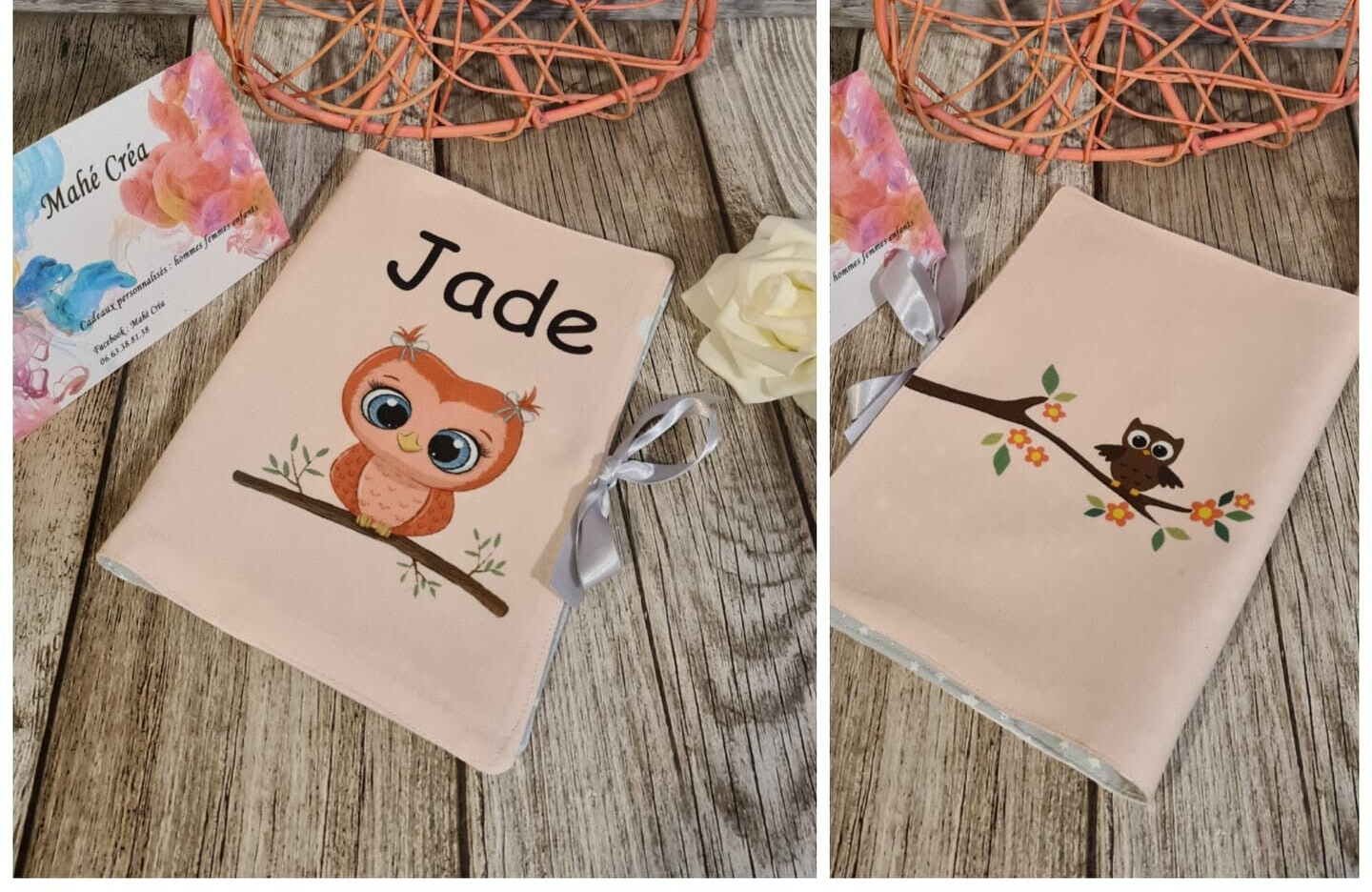 Protège carnet de santé personnalisé - Modèle chouette 2