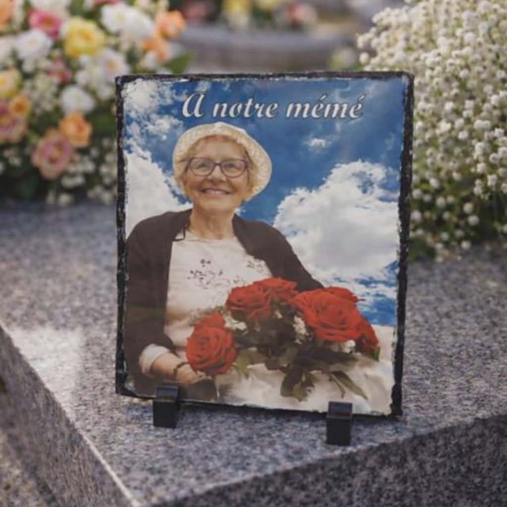 Ardoise personnalisée - Modèle photo sur fond nuage