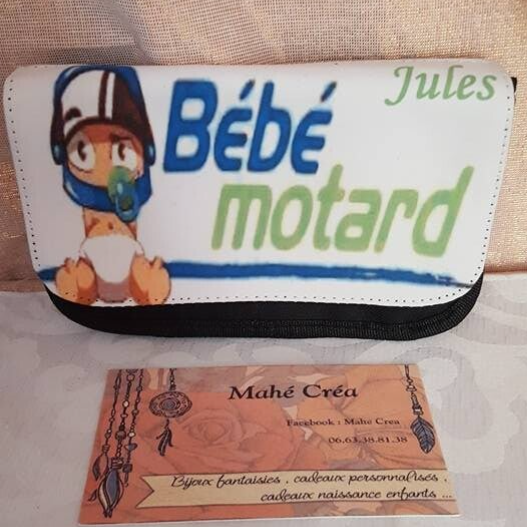 Trousse de toilette personnalisée - Modèle bébé motard