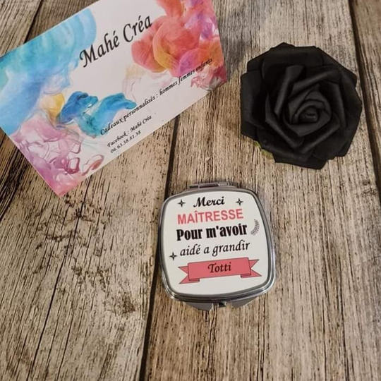 Miroir de poche personnalisé - Modèle banderole + étoile + épi