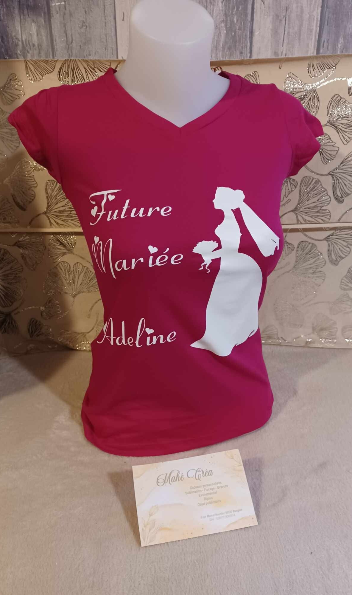 T-shirt adulte femme personnalisé - Modèle mariée