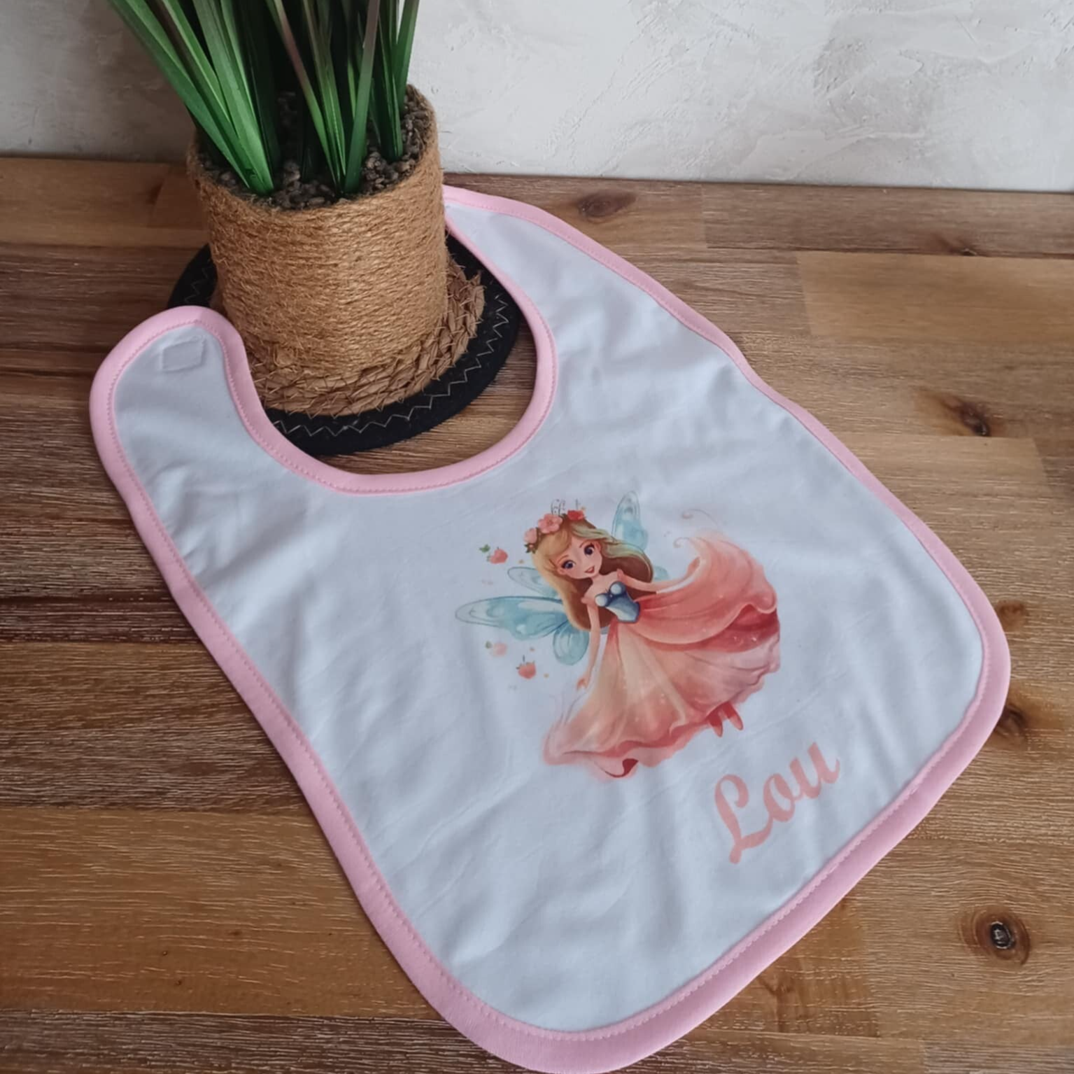 Bavoir personnalisé - Modèle fée/princesse