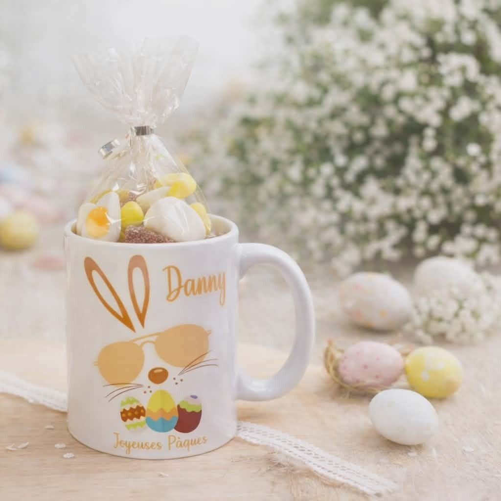 Mug personnalisé - Modèle lapin lunette de soleil