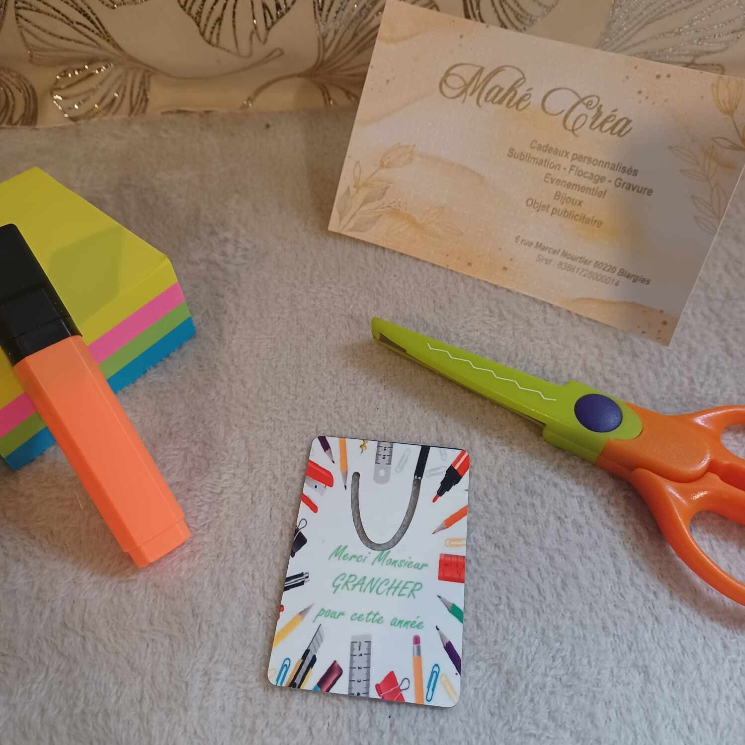 Marque page personnalisé - Modèle motif école