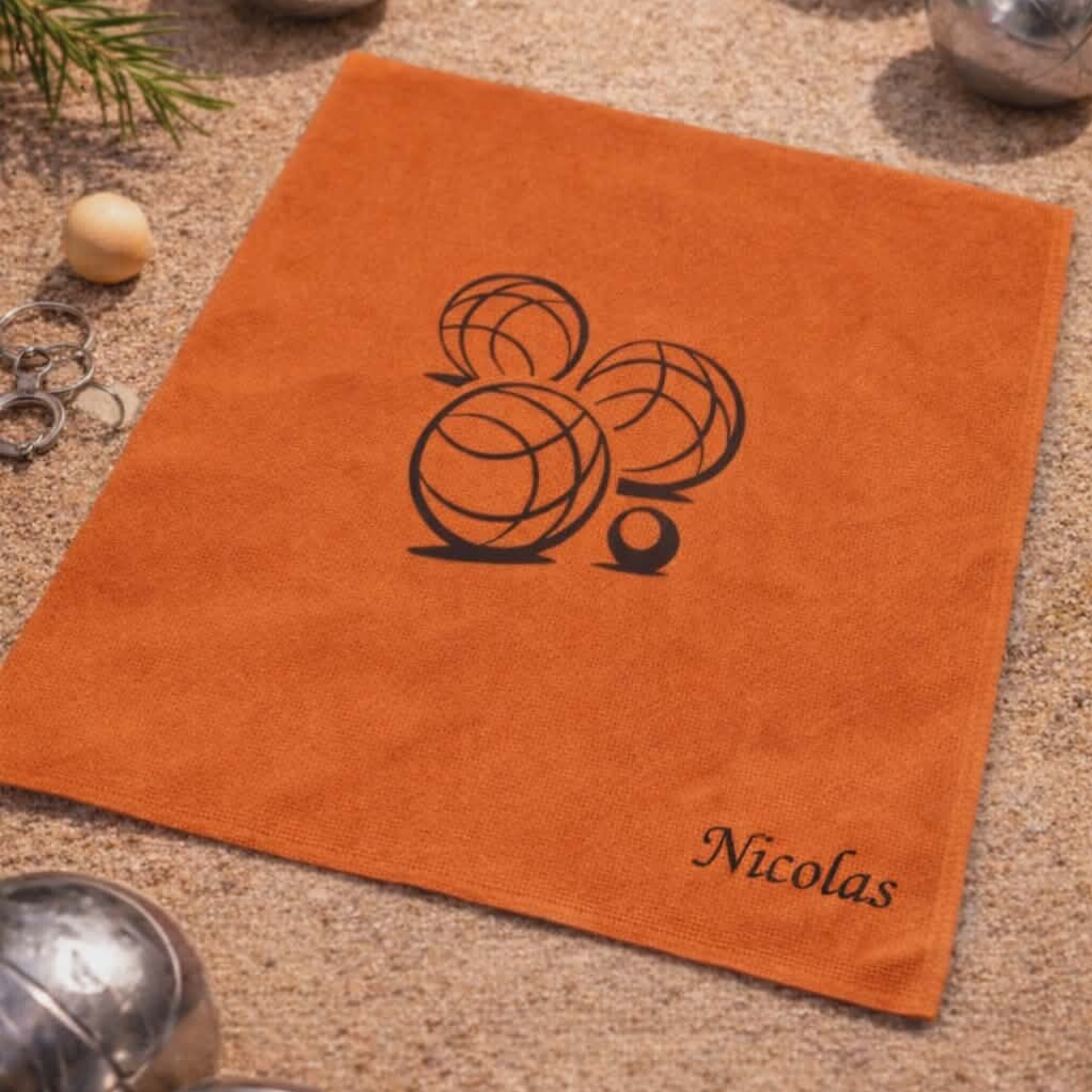 Chiffon personnalisé - Modèle triplette boules avec cochonnet