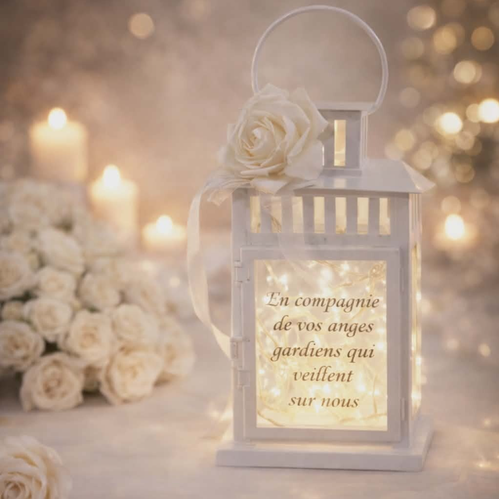 Lanterne personnalisée avec led - Modèle texte