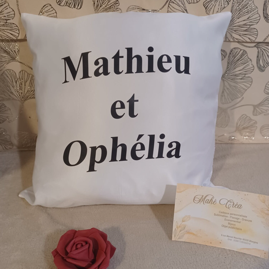 Housse de coussin personnalisée - Modèle texte