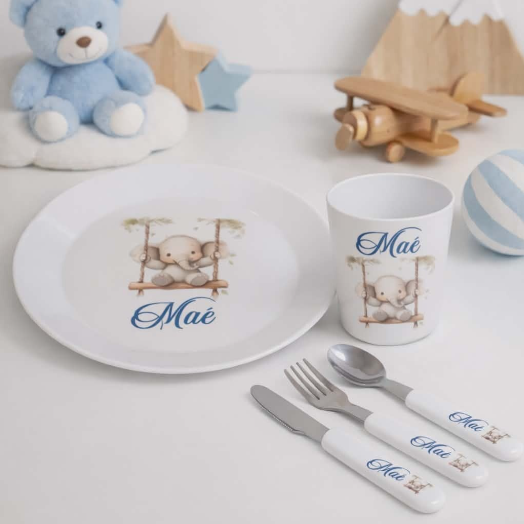 Kit repas personnalisé - Modèle éléphant sur balançoire