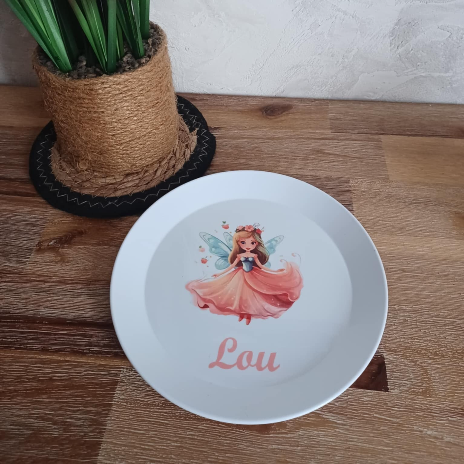 Assiette polymère personnalisée - Modèle fée/princesse