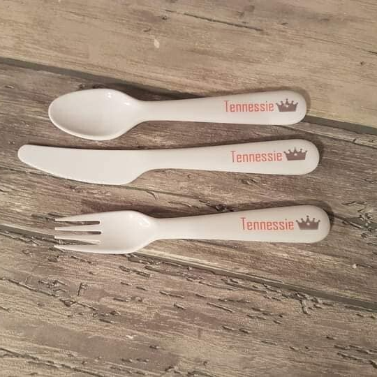 Lot de couverts personnalisés - Modèle couronne