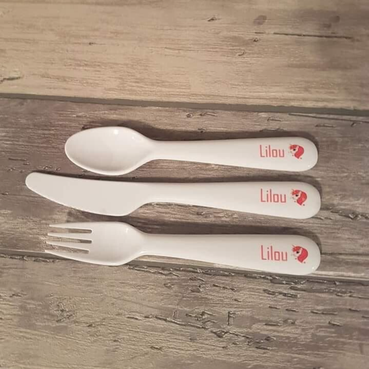 Lot de couverts personnalisés - Modèle licorne