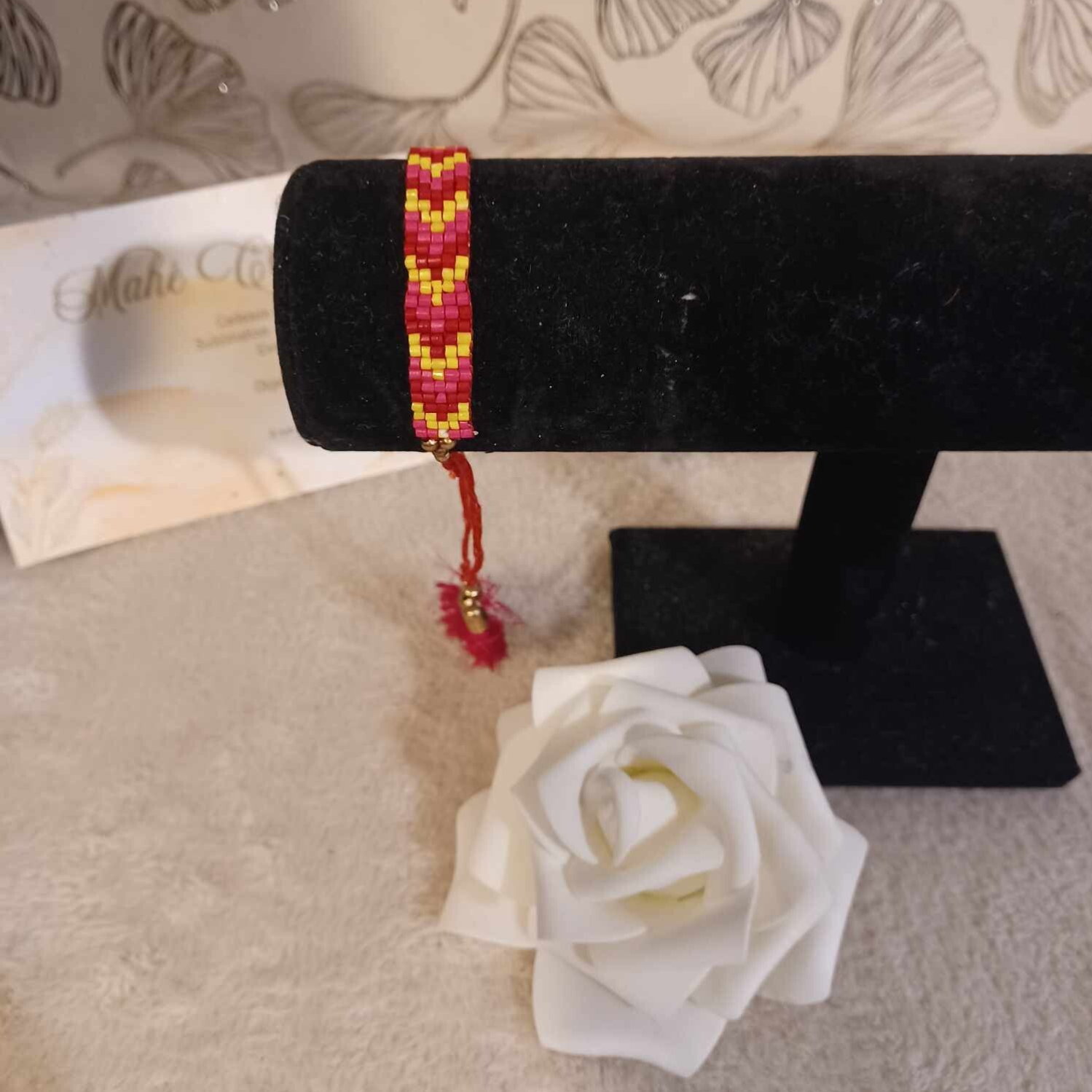 Bracelet - Modèle rose et jaune