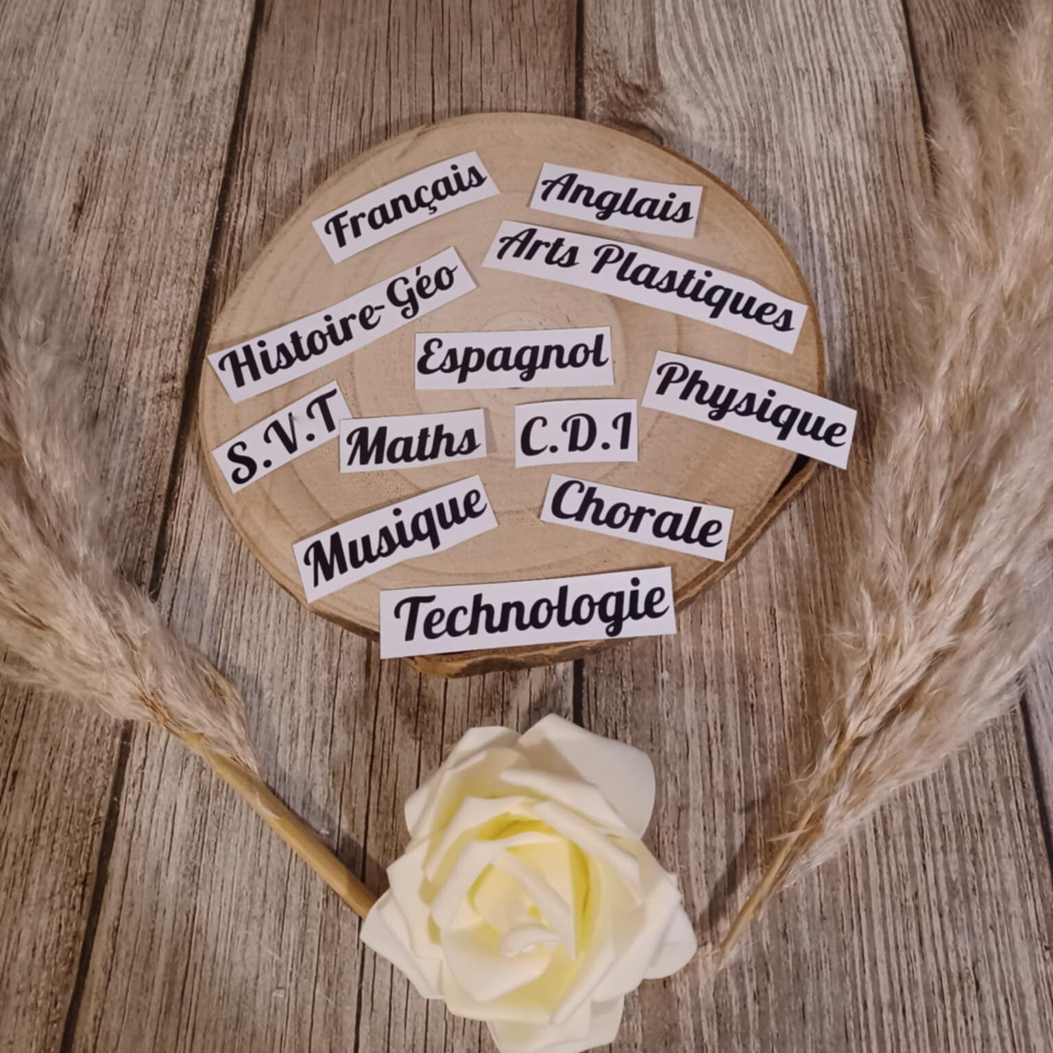 Sticker personnalisé - Modèle matières scolaires