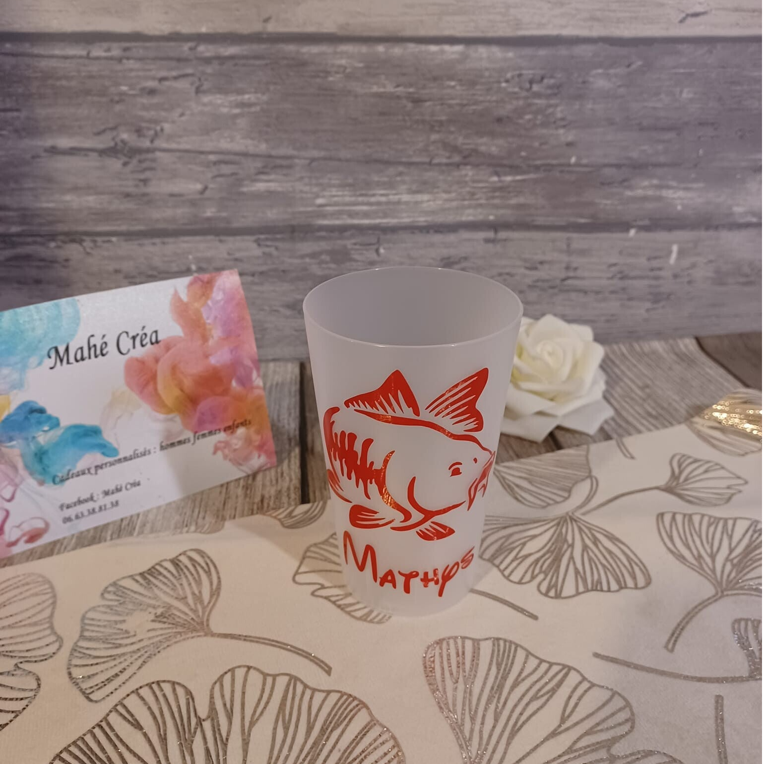 Gobelet personnalisé vinyle adhésif - Modèle carpe