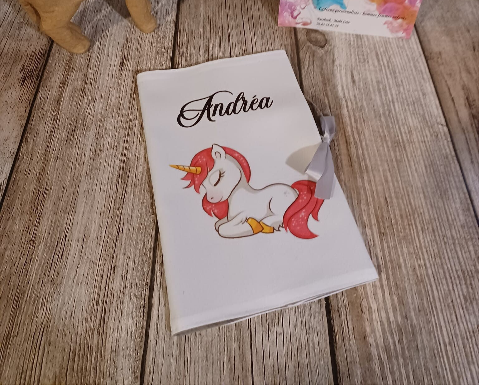 Protège carnet de santé personnalisé - Modèle licorne 2