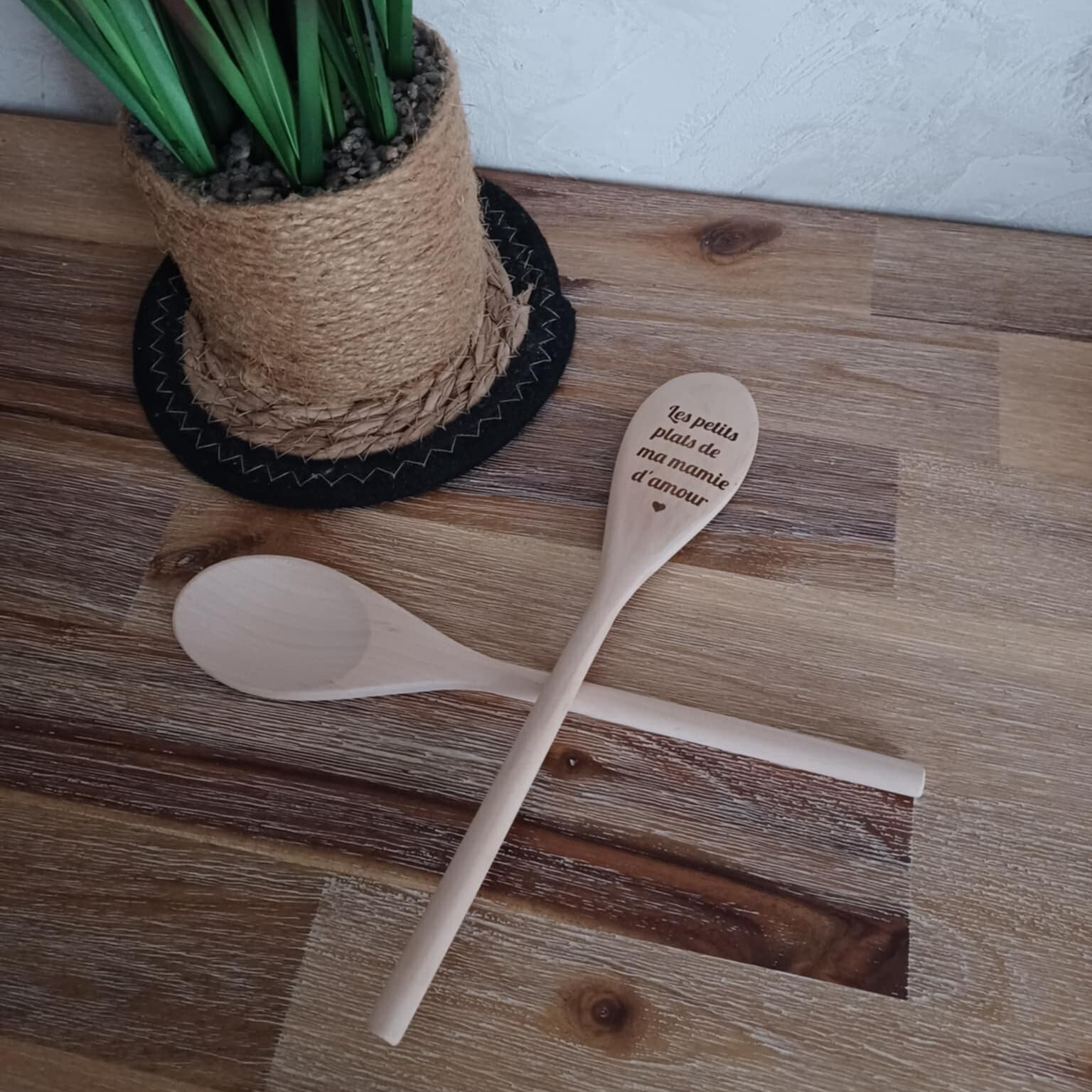 Cuillère en bois personnalisée - Modèle coeur