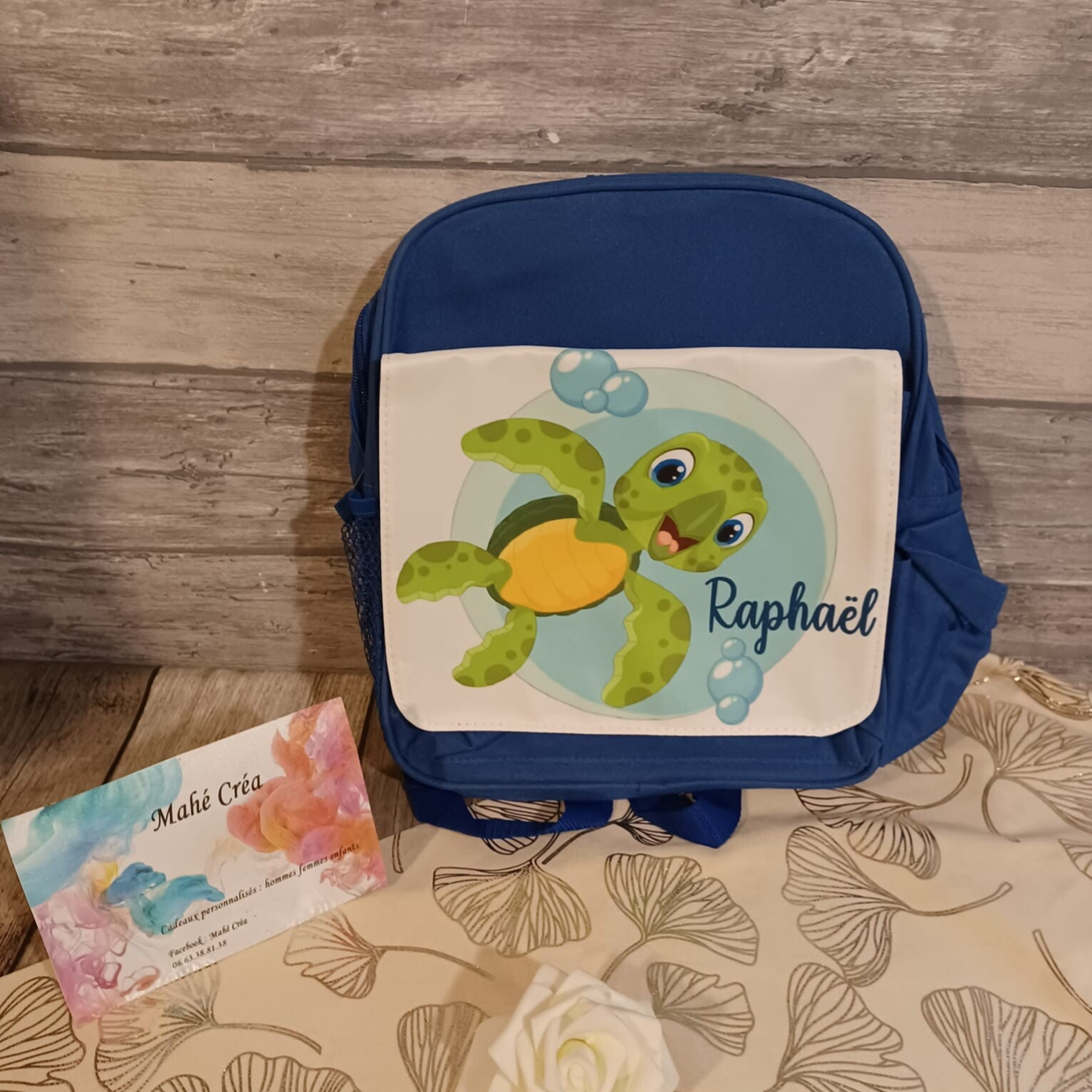 Cartable maternelle/crèche/nounou personnalisé - Modéle tortue
